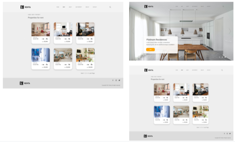Rent website mockup